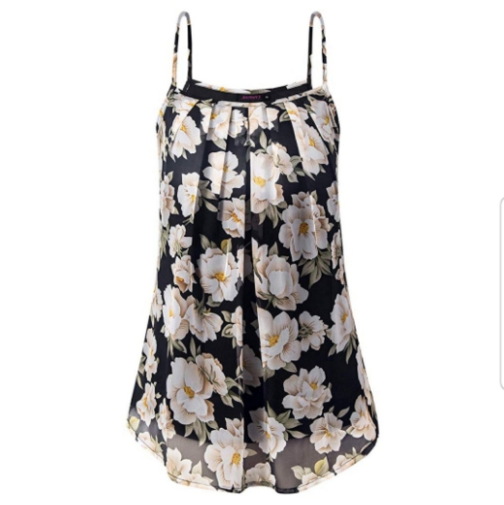 🆕️🌸Sleeveless Pleated Front Chiffon Tank Top🌸🆕
